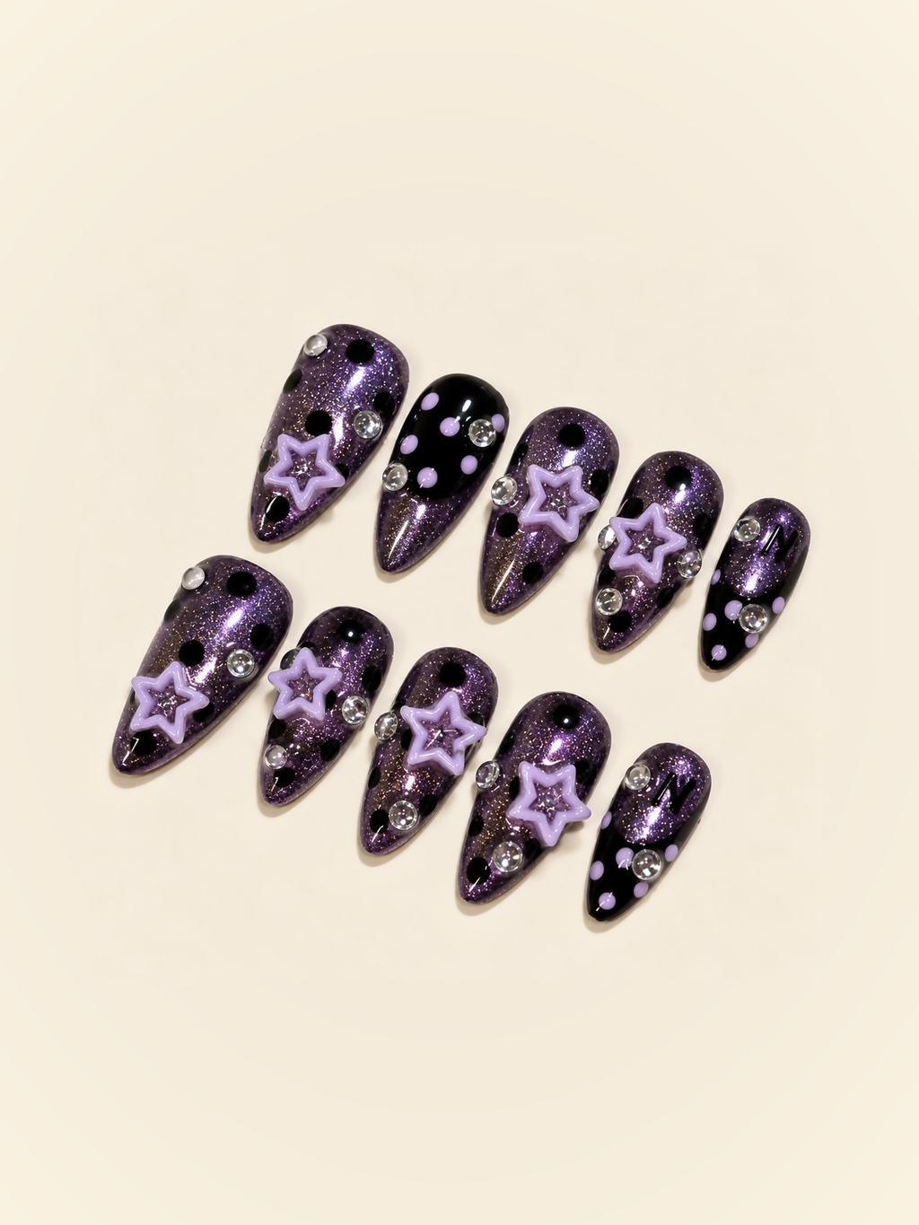 Violet Star Enigma | Handmade Press-On Nails