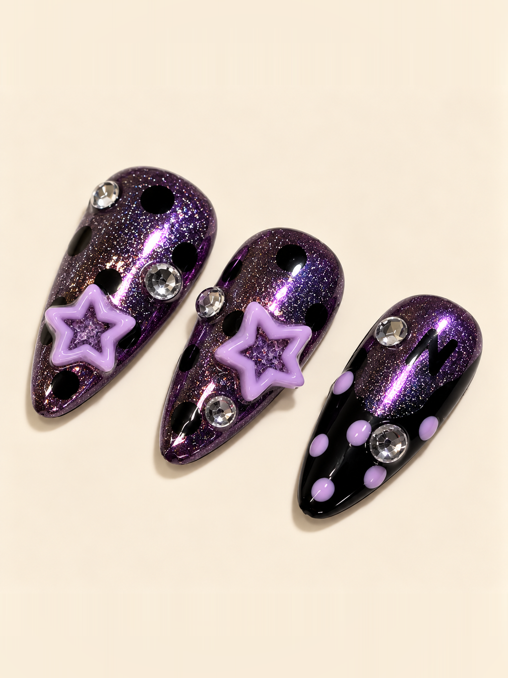Violet Star Enigma | Handmade Press-On Nails
